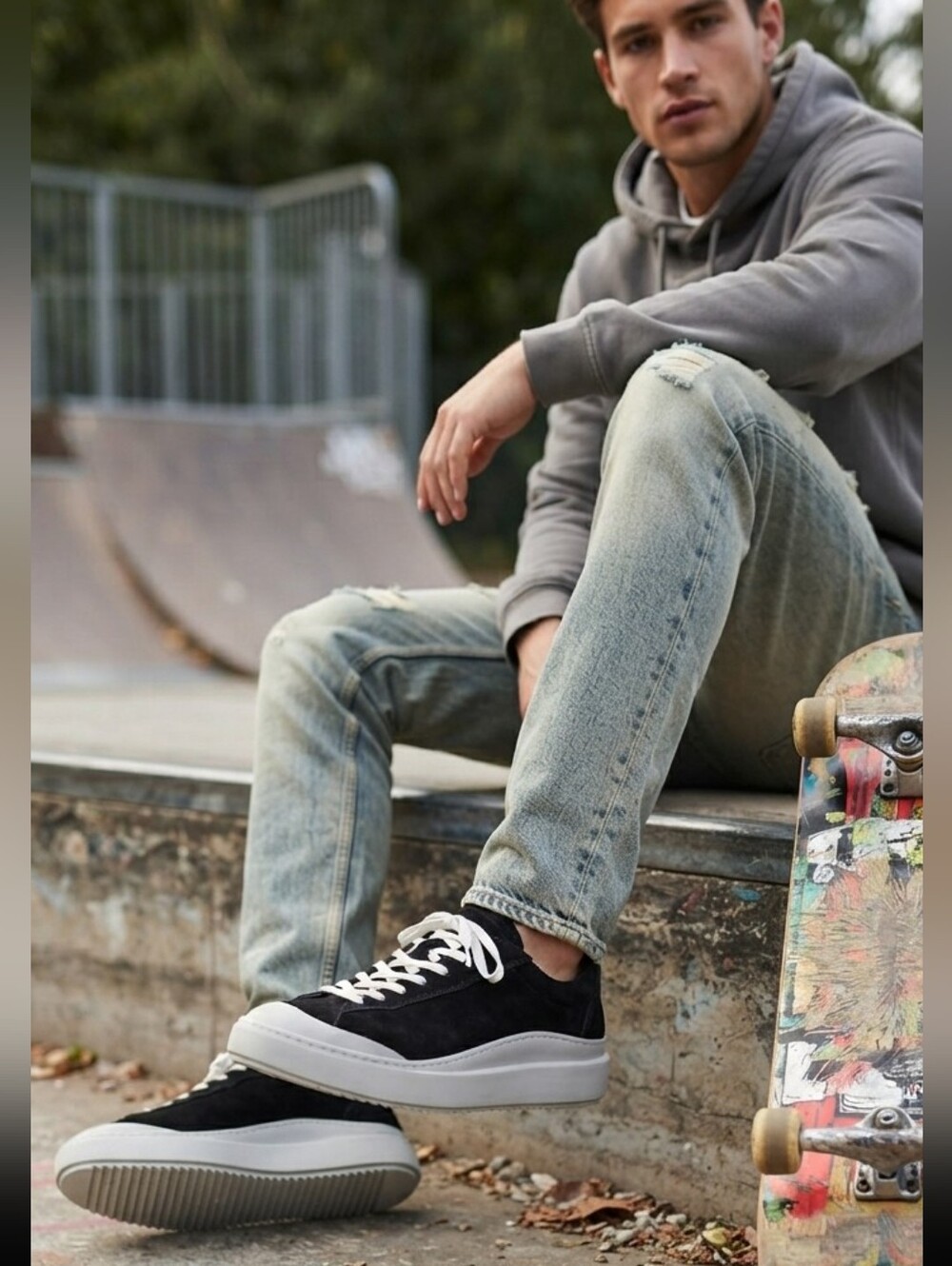 The Rad Black Kids Lobela Skate Low Top Sneakers US 11